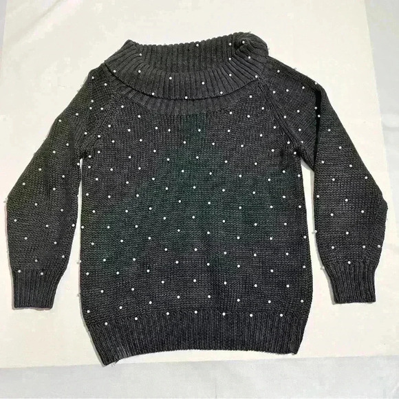 Vintage 80s/90s The Import Workshop Pearl Cowl Neck Ramie Cotton Sweater Medium - Picture 2 of 7